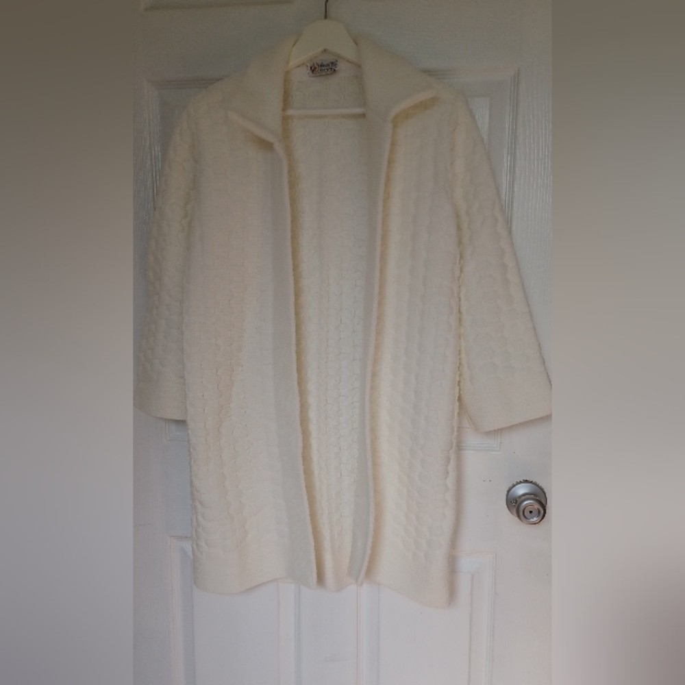 Vintage Basket Weave Cardigan Sweater